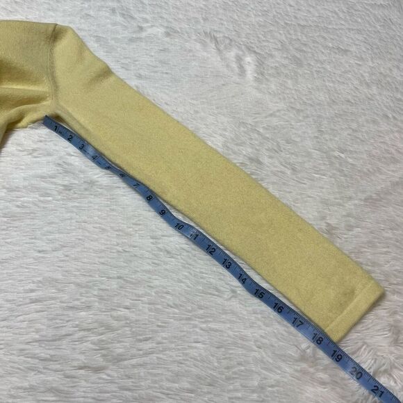 Lord and Taylor 100% Cashmere Chiffon Yellow Turtleneck Sweater - Picture 5 of 6
